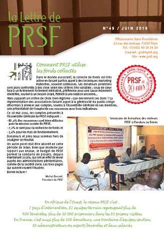 Première page de la Lettre n°49 de PRSF