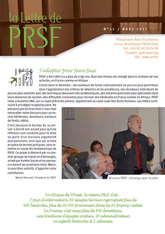 Première page de la Lettre n°51 de PRSF