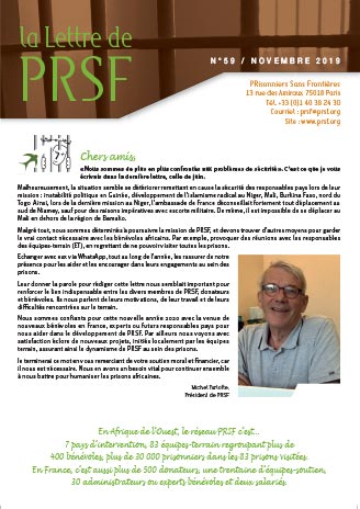 Première page de la Lettre n°59 de PRSF